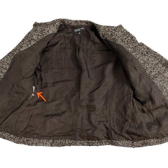Jones New York Blazer Womens 6 Brown Tweed Jacket Professional Work Office - Picture 9 of 16